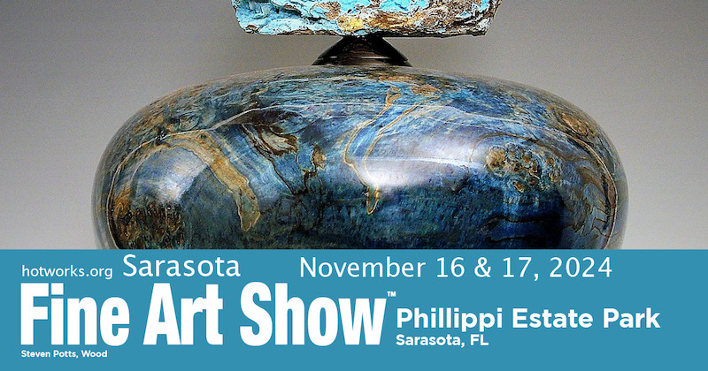 Logo for Sarasota Fine Art Show - November 16 & 17, 2024 - By Hot Works