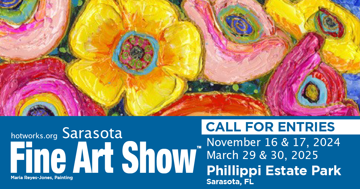 Logo for Sarasota Fine Art Show - November 16 & 17, 2024 - By Hot Works