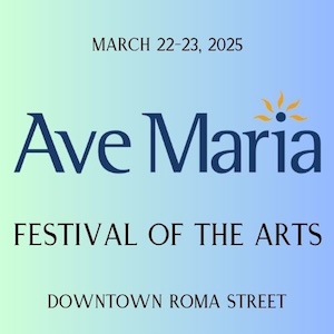 Logo for Naples, Ave Maria Festival of the Arts, Naples Florida March 22-23, 2025