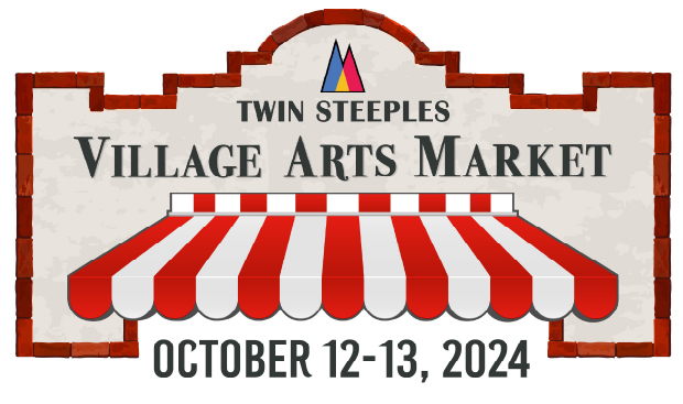 Logo for Twin Steeples Village Arts Market 2024 Third Annual