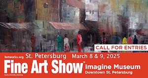 Logo for St. Pete Fine Art Show by Hot Works - March 8 & 9, 2025