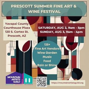 Logo for Prescott Summer Fine Art & Wine Festival 2025