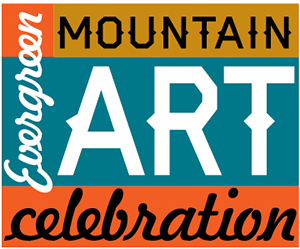 Logo for Evergreen Mountain Art Celebration 2025 (8th annual)